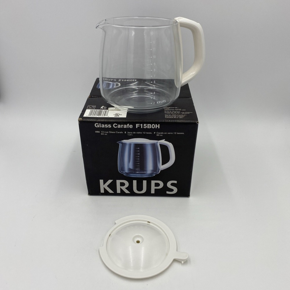 Krups Unisex 12-Cup Glass Carafe White F15B0H Replacement FME Coffee Maker Pot